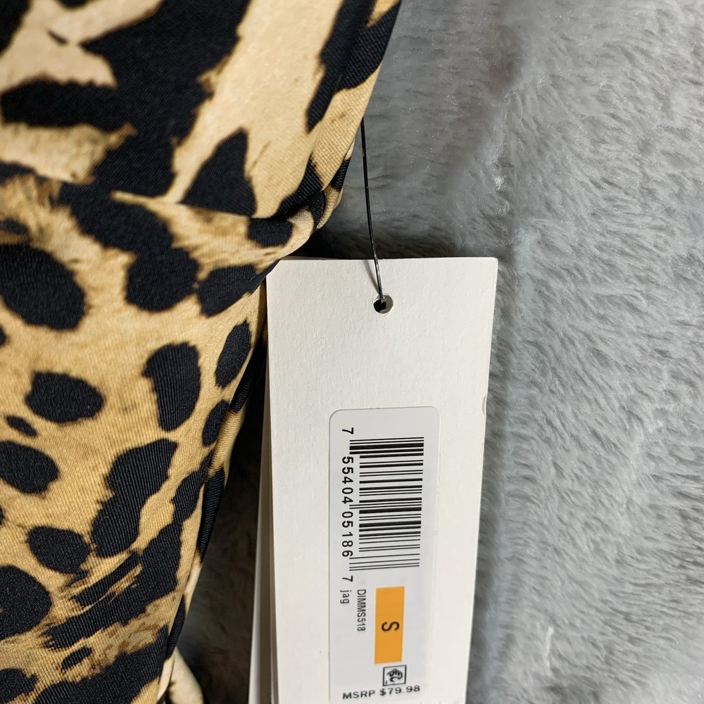 DKNY Women's Swimsuit S One Piece Animal Leopard Print Twist Front Keyhole NWT - Picture 5 of 8